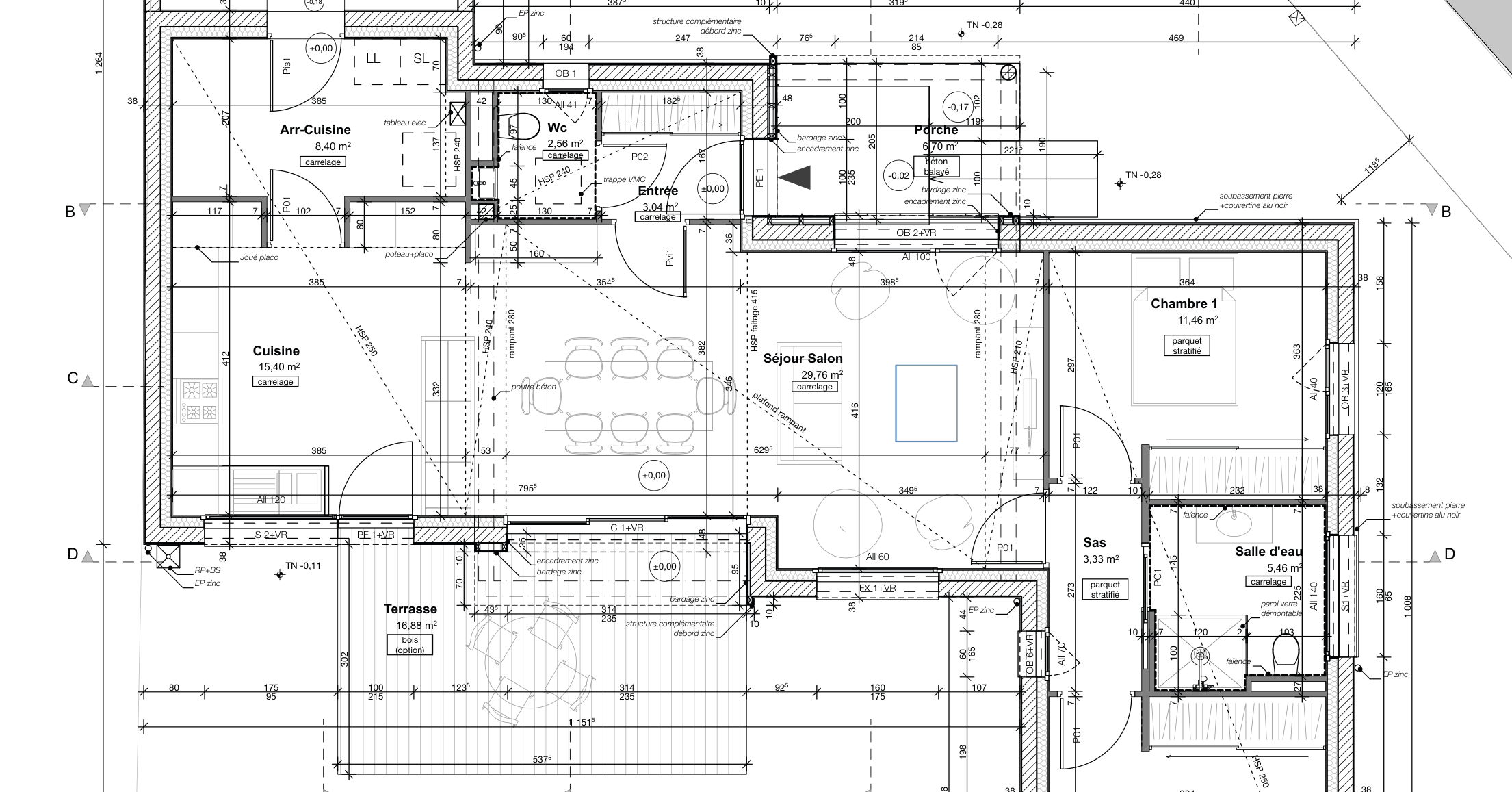 Plan architectural et réalisation de bureau moderne - LEGAL Plâtrerie spécialiste en isolation et plâtrerie